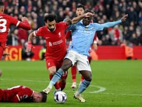 محمد صلاح في مباراة ليفربول ضد مانشستر سيتي
